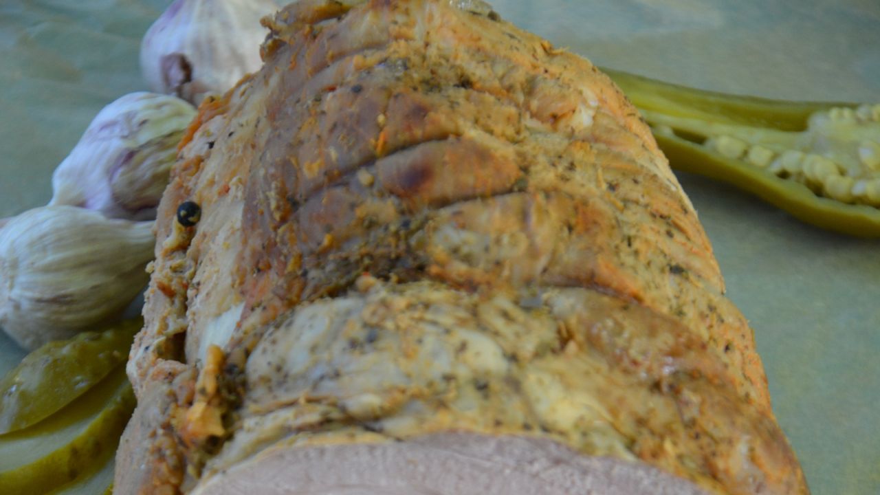 Przepis Boczek pieczony, marynowany w ketchupie z chili przepis