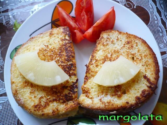 Ananasowe kanapki na ciepło