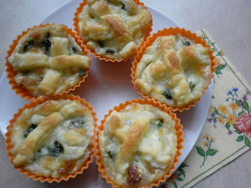 Babeczki francuskie nadziane szpinakiem i nie tylk