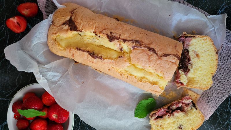 Babka budyniowa z wiśniami