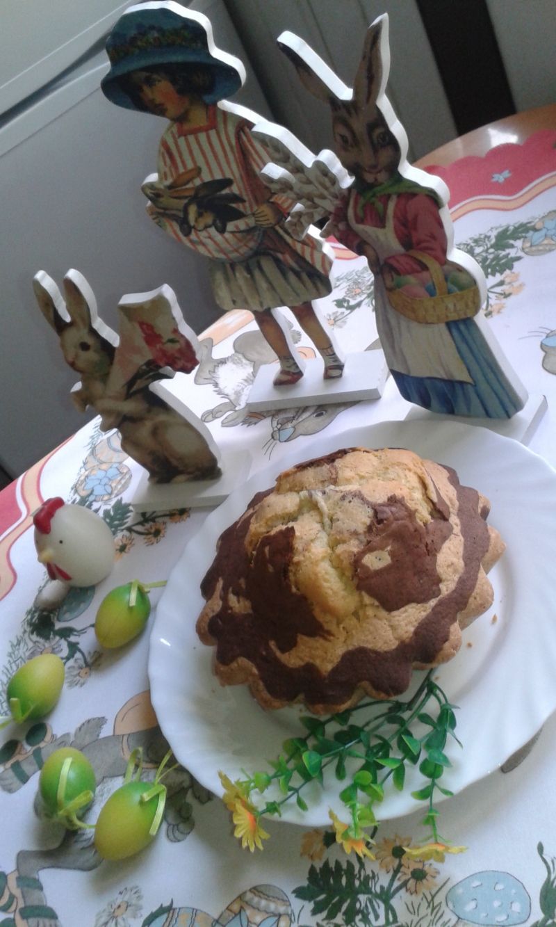 Babka z dodatkiem oleju,dwukolorowa