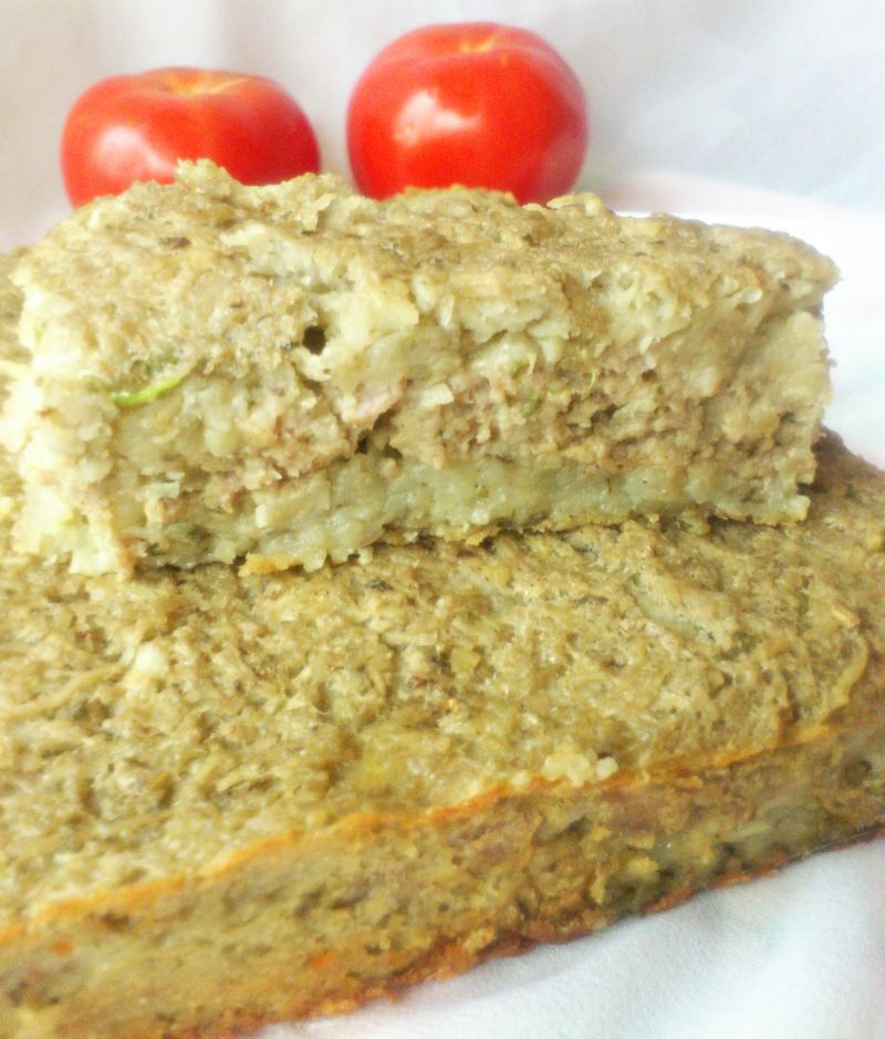 Babka ziemniaczana z warstwą mięsa mielonego Babka ziemniaczana z warstwą mięsa mielonego