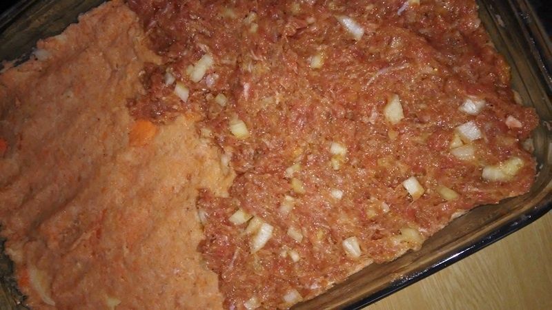 Babka ziemniaczano-marchewkowa z mięsem