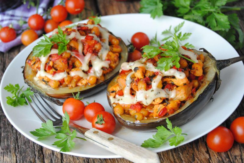 Bakłażan z ciecierzycą