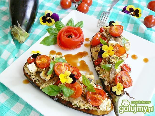 Bakłażan z jaglaną z tofu i  teriyaki Bakłażan z jaglaną z tofu i  teriyaki