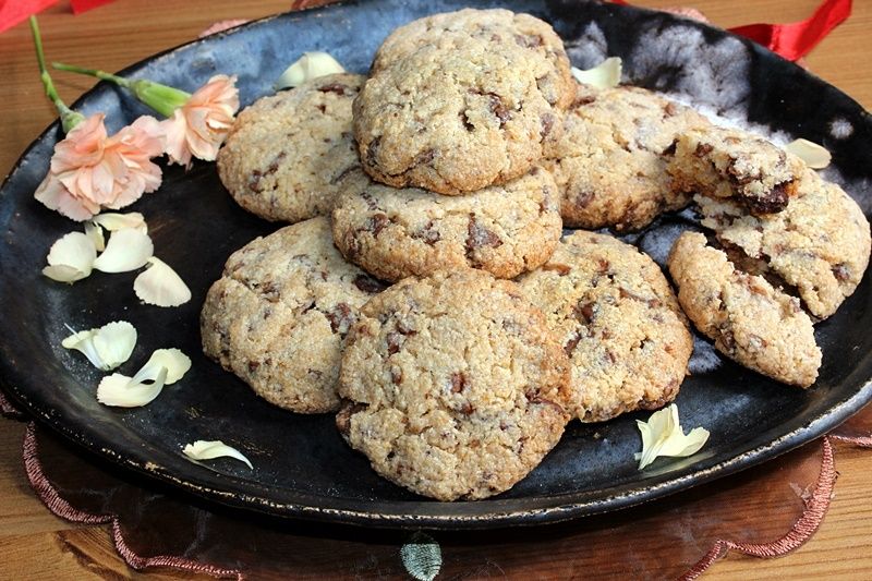 Bananowe ciasteczka z kleiku ryżowego z czekoladą Bananowe ciasteczka z kleiku ryżowego z czekoladą