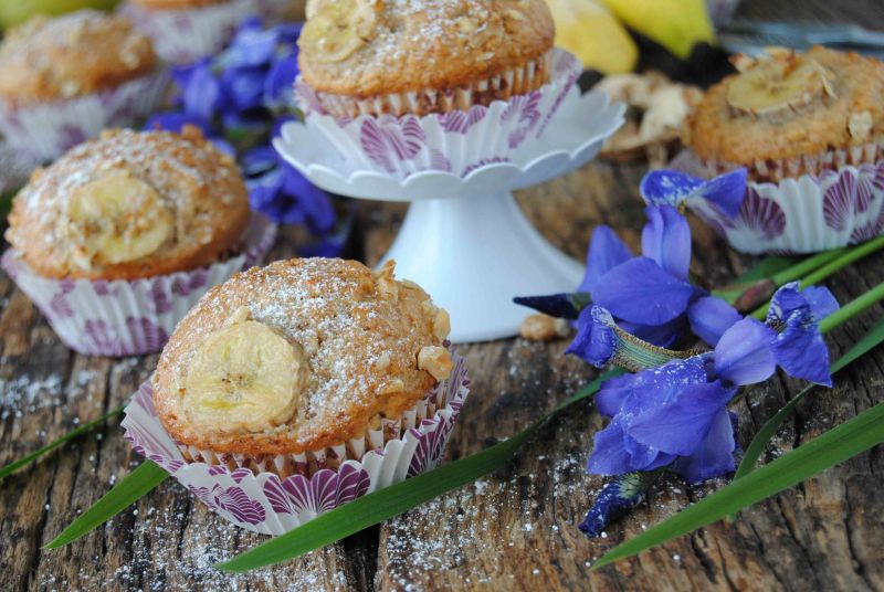 Bananowo- orzechowe muffinki Bananowo- orzechowe muffinki
