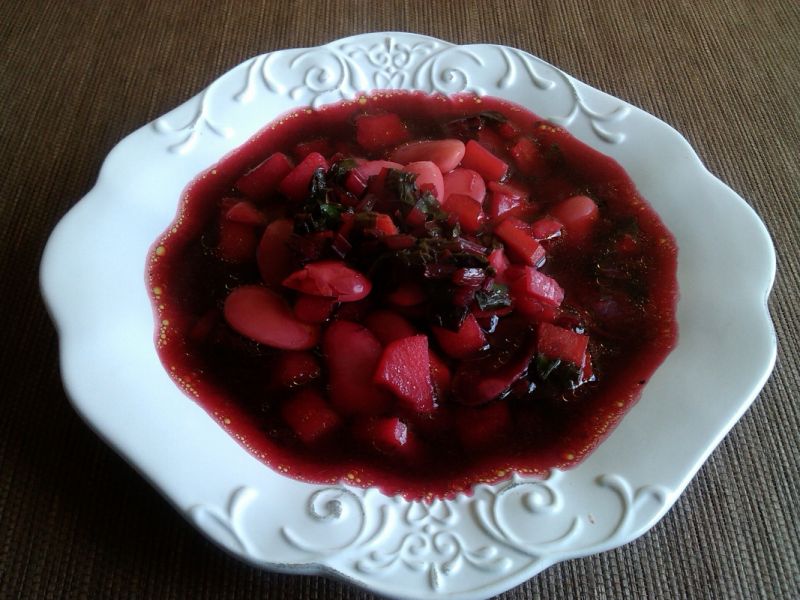 Barszcz ukraiński na botwince  Barszcz ukraiński na botwince