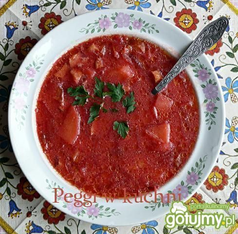 Barszcz z fasolą i kiełbasą