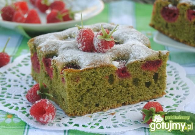 Bazyliowo-malinowe ciasto