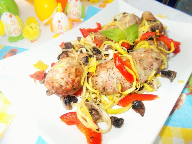 Biała kiełbasa z warzywami Biała kiełbasa z warzywami