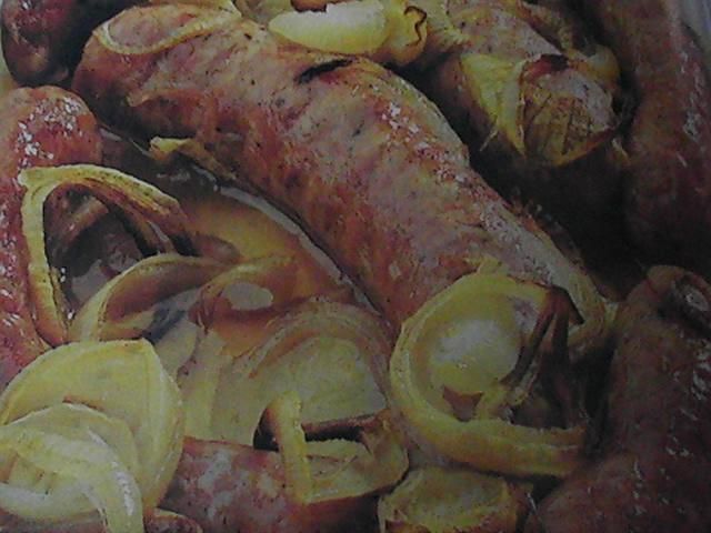 Biała kiełbasa zapiekana