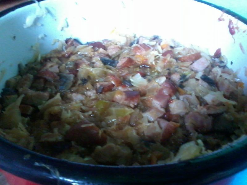 Bigos własny z pieczarkami Bigos własny z pieczarkami