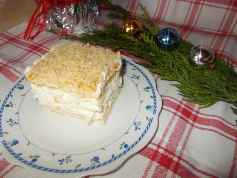 Biszkopt serowy z kokosem  Biszkopt serowy z kokosem