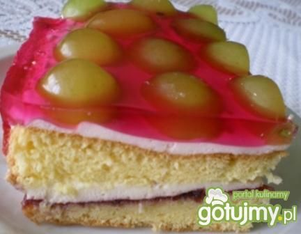 Biszkopt z b. śmietaną, dżemem i owocami Biszkopt z b. śmietaną, dżemem i owocami