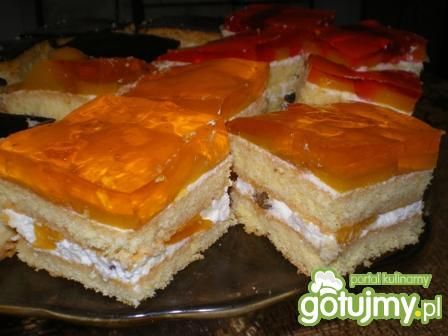 Biszkopt z brzoskwiniami wg Mychy