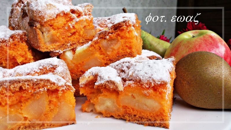 Biszkopt z jabłkami i gruszkami Biszkopt z jabłkami i gruszkami