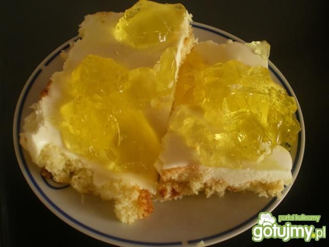 Biszkopt z kremem i galaretką wg Mychy