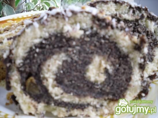 Biszkoptowa rolada makowa