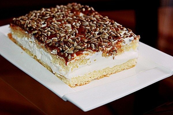 Biszkoptowy przysmak z mascarpone i słonecznikiem Biszkoptowy przysmak z mascarpone i słonecznikiem