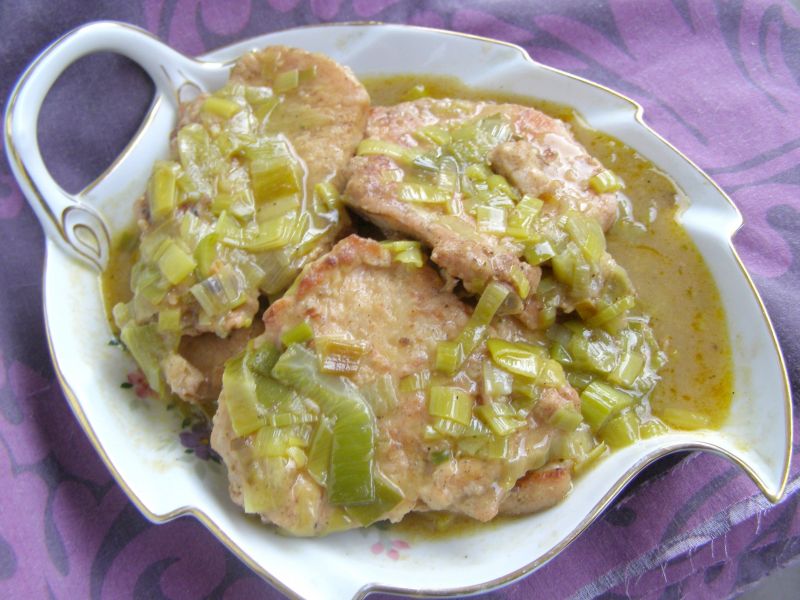 Bitki schabowe duszone w porach