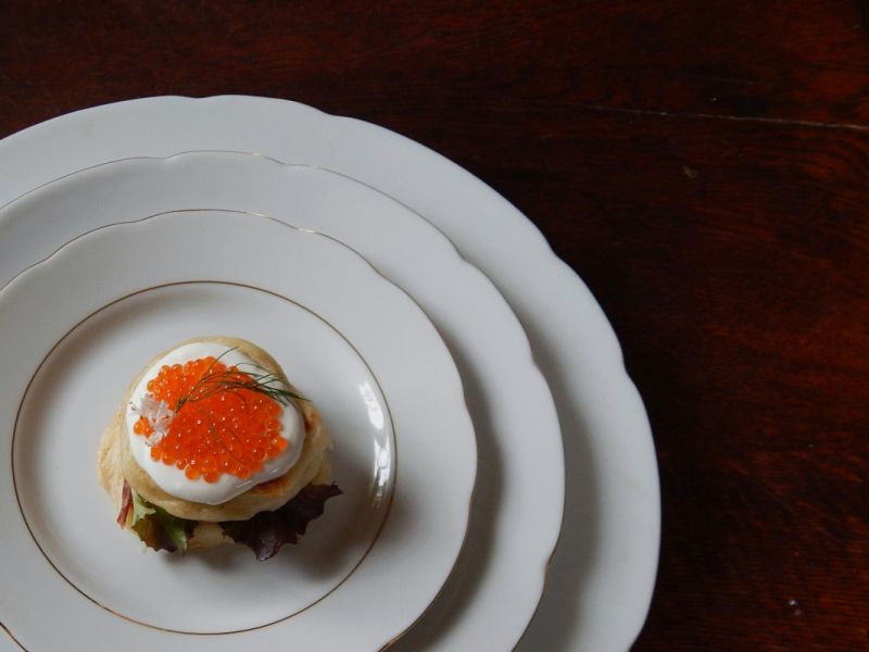 Bliny z wędzonym chalibytem