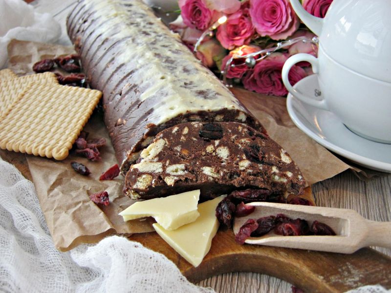 Blok czekoladowy z żurawiną