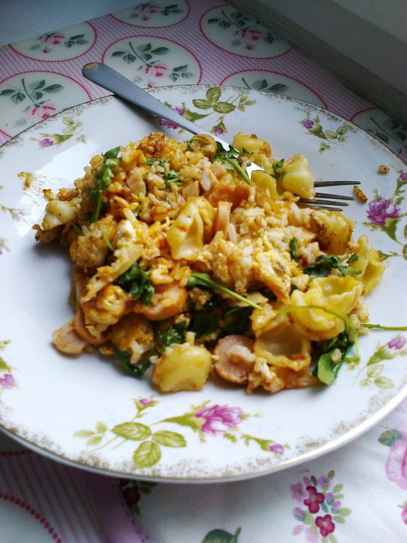 Błyskawiczne śniadanie jajko z makaronem