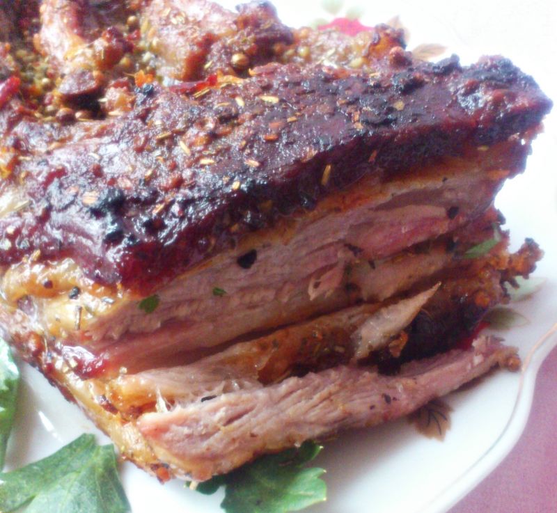 Boczek pieczony. Wersja z przyprawą do karkówki.