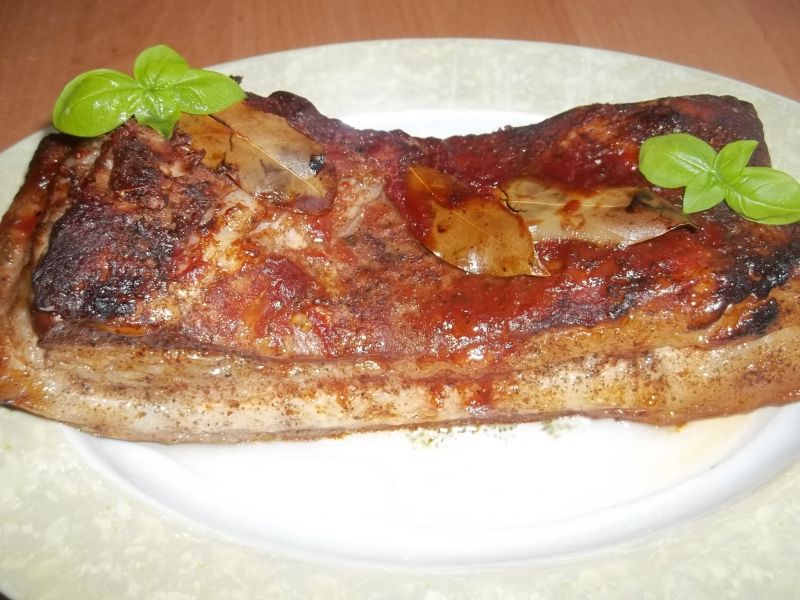 Boczek pieczony (z ketchupem)