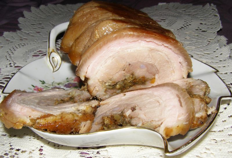 Boczek z czosnkiem,majerankiem,papryką-szybkowar