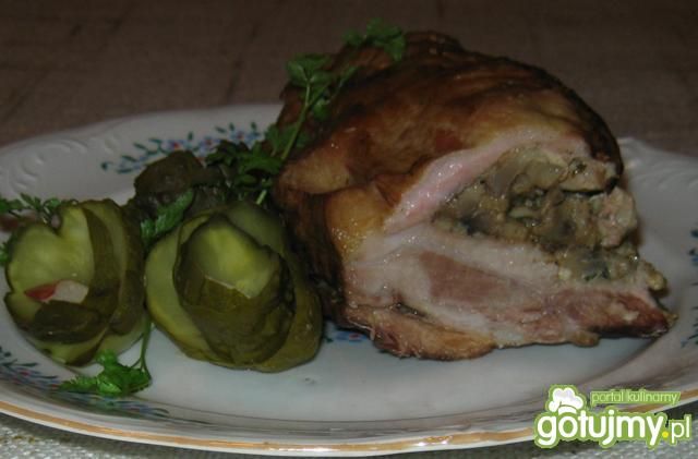 Boczek z pieczarkami