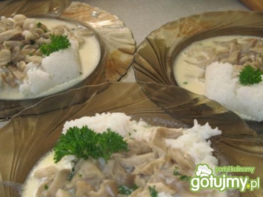 Boczniaki w śmietanie