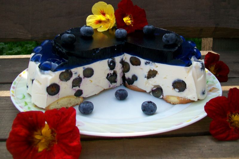 Borówkowy sernik na zimno