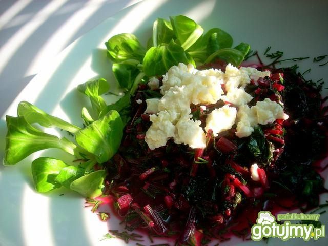 Botwina duszona, z serem kozim 