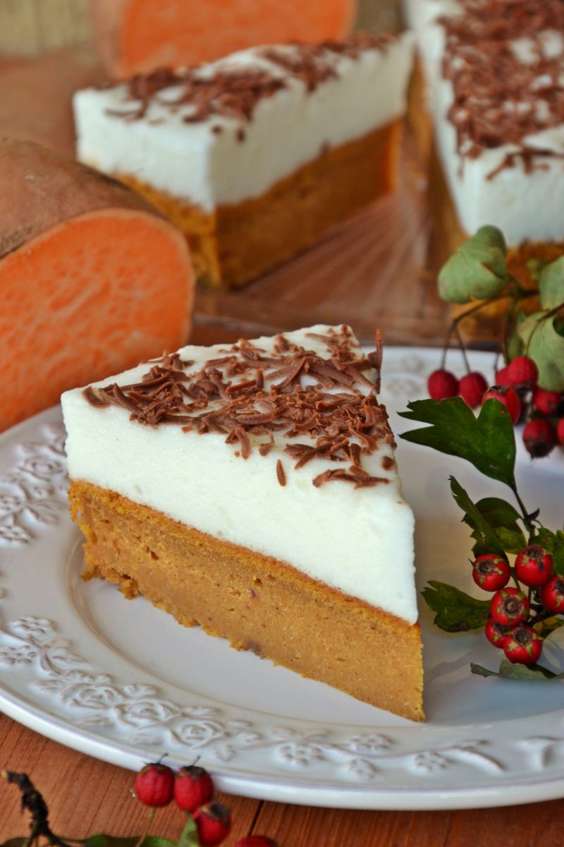 Brownie z batata z delikatną mleczną pianką Brownie z batata z delikatną mleczną pianką