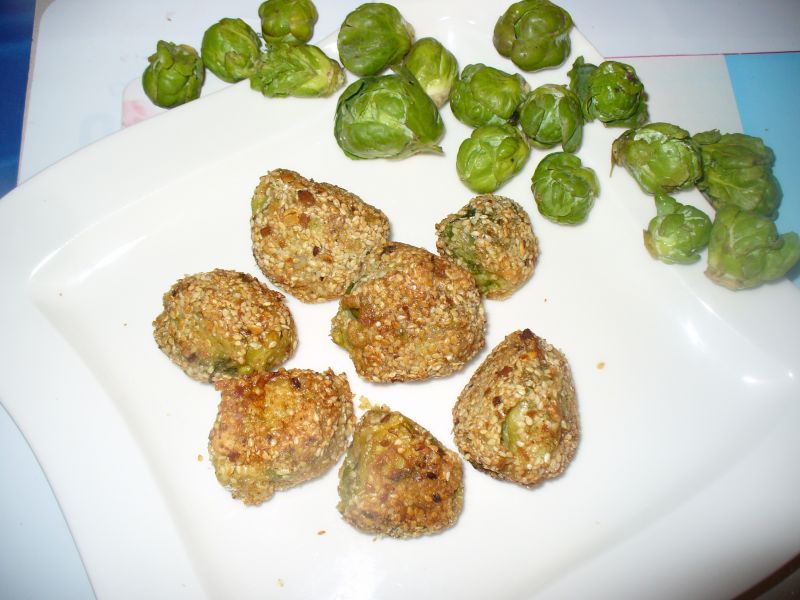 Brukselki panierowane w sezamie