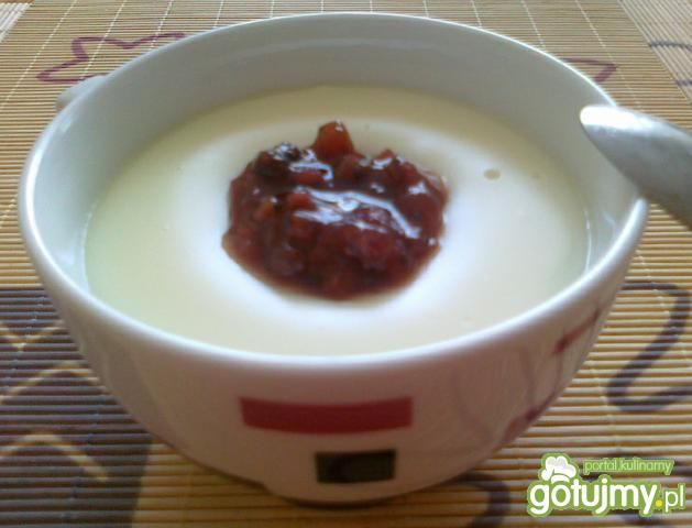 Budyń waniliowo-kokosowy z konfiturką. Budyń waniliowo-kokosowy z konfiturką.
