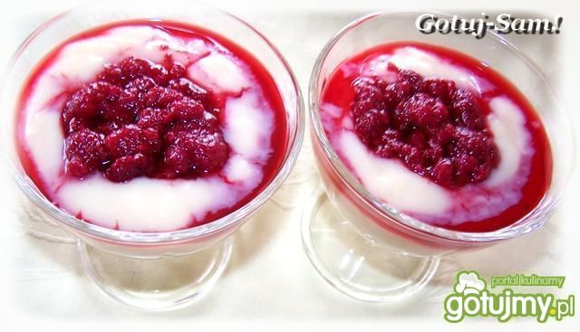 Budyń z malinami dla zakochanych 