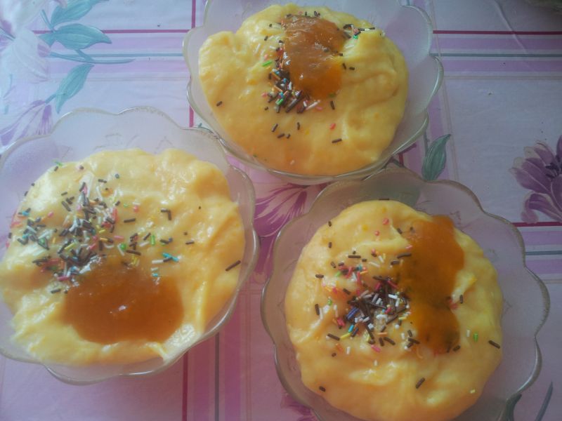 Budyń z ugotowanym batatem.