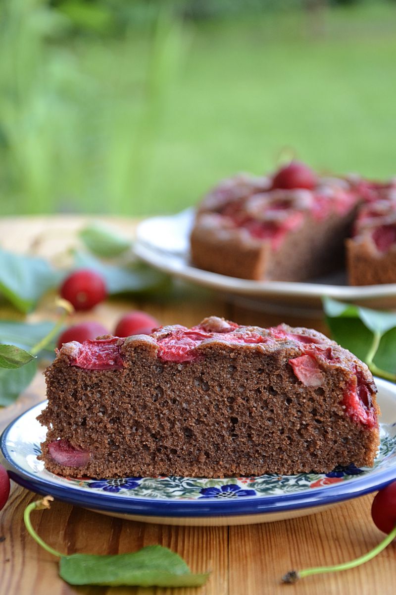 Budyniowe ciasto z wiśniami