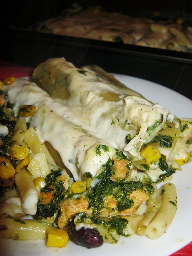 Cannelloni i Casarecce z kurczakiem i szpinakiem  