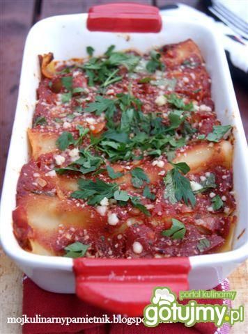 Cannelloni nadziewane zieloną soczewicą Cannelloni nadziewane zieloną soczewicą