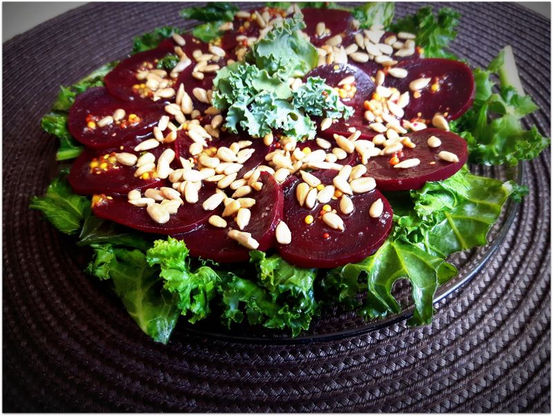 Carpaccio z pieczonych buraczków