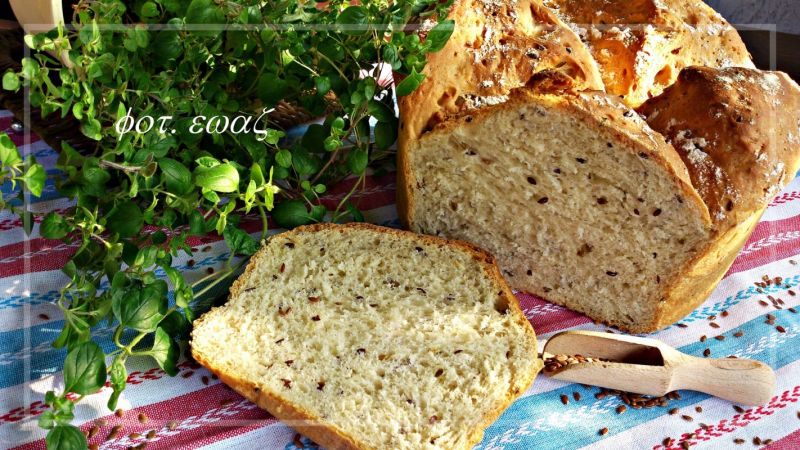 Chleb z garnka z kozieradką i siemieniem lnianym Chleb z garnka z kozieradką i siemieniem lnianym