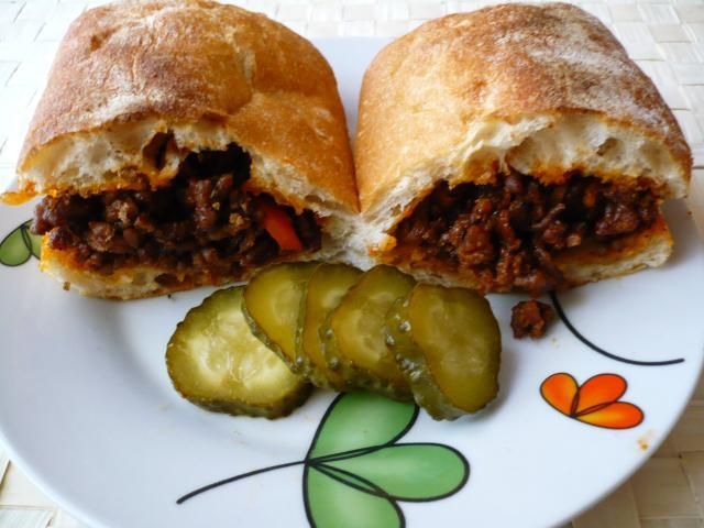 Ciabattka z mięsem mielonym Ciabattka z mięsem mielonym