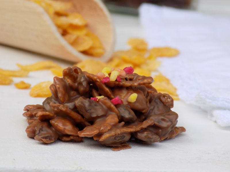 Ciasteczka bez pieczenia z płatków kukurydzianych