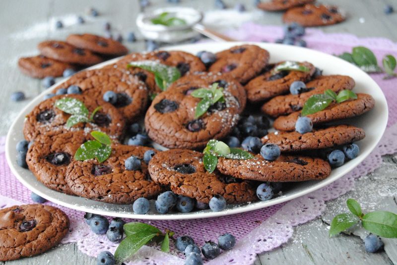 Ciasteczka brownies z borówkami