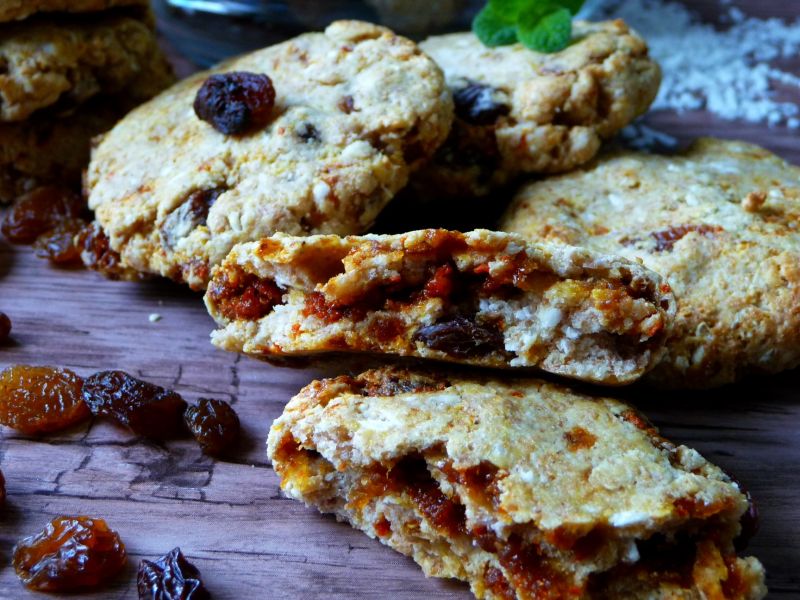 Ciasteczka orkiszowe z rodzynkami Ciasteczka orkiszowe z rodzynkami