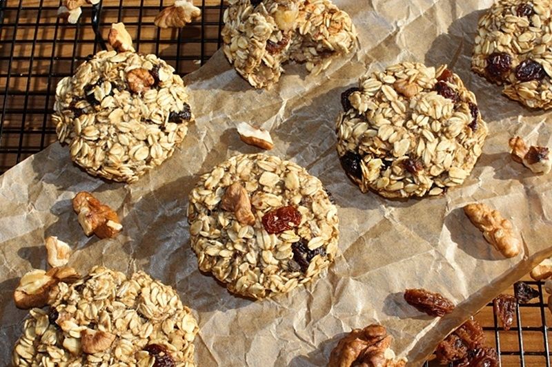 Ciasteczka owsiane z bananem i bakaliami